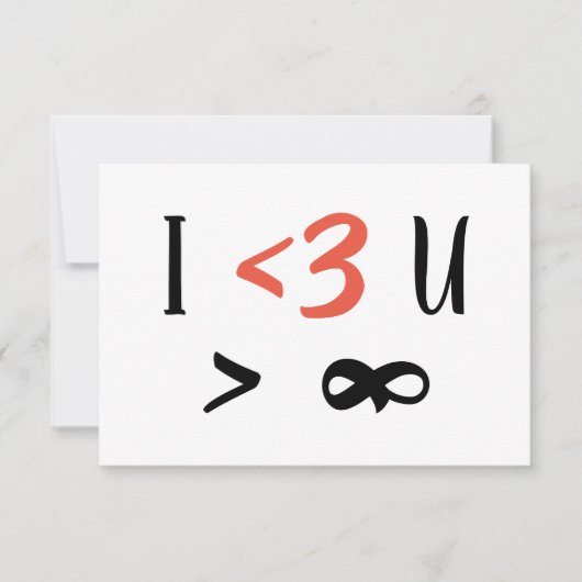 I Heart U More Than Infinity Flat Thank You Card サンキューカード (正面)
