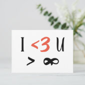 I Heart U More Than Infinity Flat Thank You Card サンキューカード (スタンド正面)