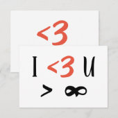 I Heart U More Than Infinity Flat Thank You Card サンキューカード (正面/裏面)