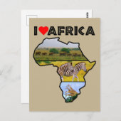 I Heat Africa Wildlife Collageポストカード ポストカード (正面/裏面)