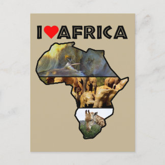 I Heat Africa Wildlife Collageポストカード ポストカード