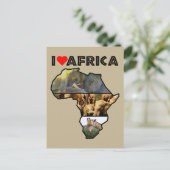 I Heat Africa Wildlife Collageポストカード ポストカード (スタンド正面)