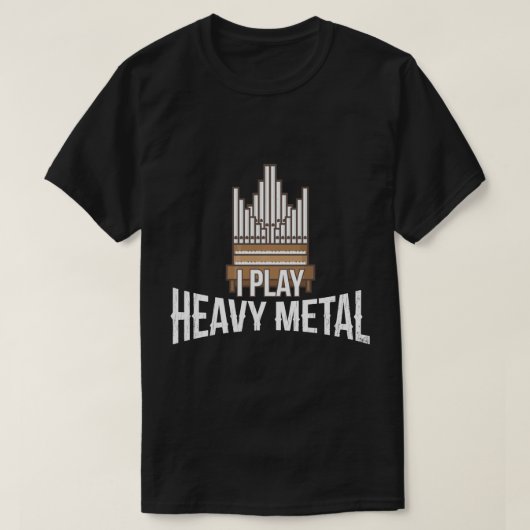 I Heavy 遊 Metal – 教会オルガニストパイプオルガンPl Tシャツ (デザイン正面)