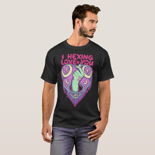 I Hexing Love You Halloween Necromancy Witch Occul Tシャツ (正面フル)