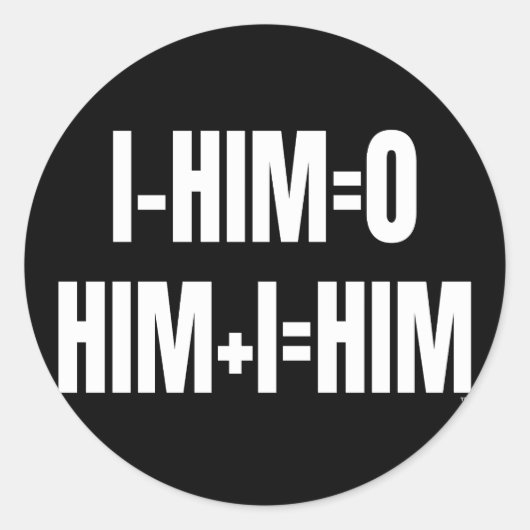 I - HIM = 0 ステッカー - 白 (正面)