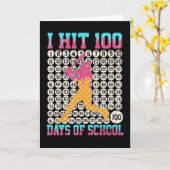 I Hit 100 Days of School Funny Baseball Ice Cream カード (黄色い花)