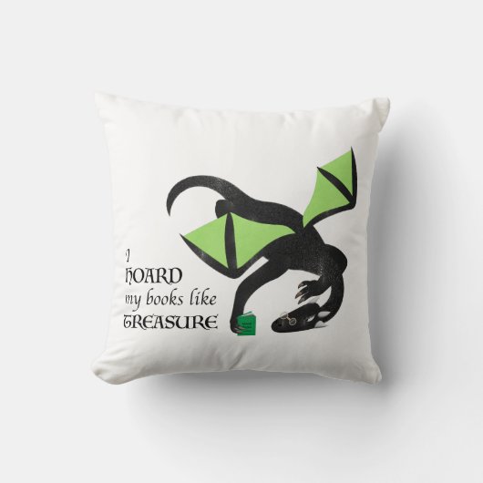 I hoard my books like treasue クッション (正面)