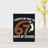 I Hooped My Way To 67 Days Of School Srt Teacher F カード (黄色い花)