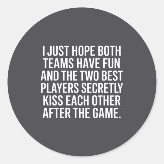 I Hope Both Teams Have Fun Players Kiss  ラウンドシール (正面)