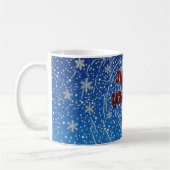 I Hope To You Happy Life Blue Snowflake Coffee Mug コーヒーマグカップ (左)