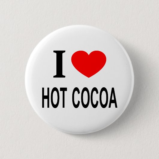 I ❤️ HOT COCOA I LOVE HOT COCOA I HEART HOT COCOA 缶バッジ (正面)