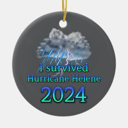 I Hurricane 生き延び Helene 2024 v2 セラミックオーナメント (正面)