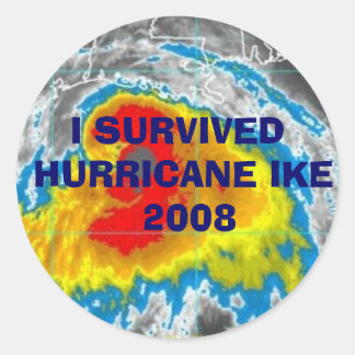 I hurricane 生き延び IKE 2008のステッカー ラウンドシール