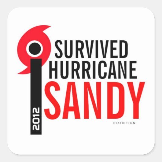 I Hurricane 生き延び Sandyステッカー4 スクエアシール (正面)