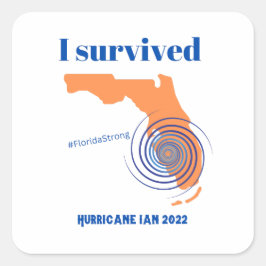I Hurricane Ian 2022 Florida Strong スクエアシール