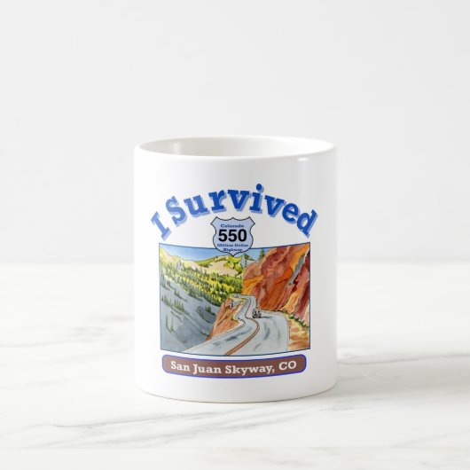 I Hwy 生き延び 550, San Juan Skyway, Colorado コーヒーマグカップ (中央)