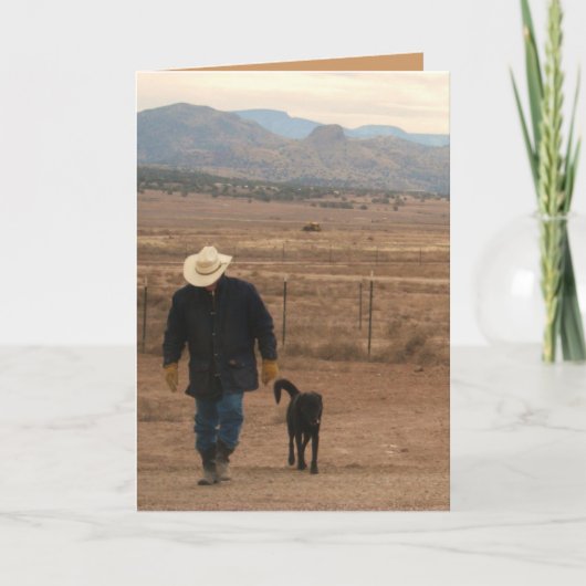 I'' I'' I'' You Black Lab & Cowboy Card - Western カード (正面)