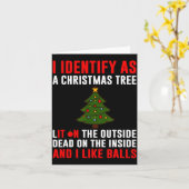 I Identify As A Christmas Tree Lit On Outside Dead カード (黄色い花)