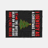 I Identify As A Christmas Tree Lit On Outside Dead フリースブランケット (正面(横))
