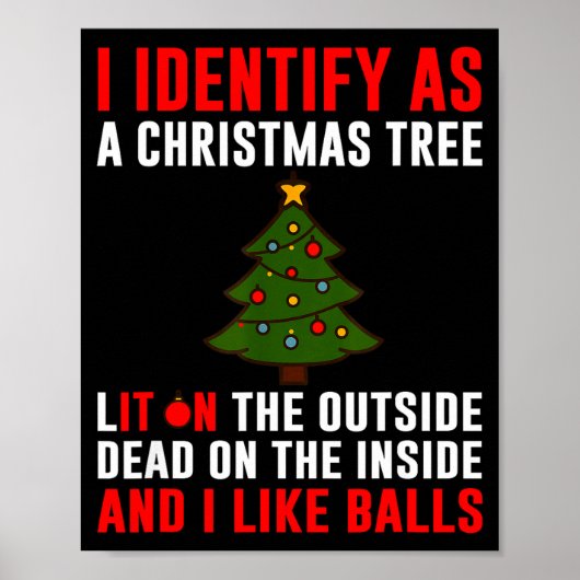 I Identify As A Christmas Tree Lit On Outside Dead ポスター (正面)