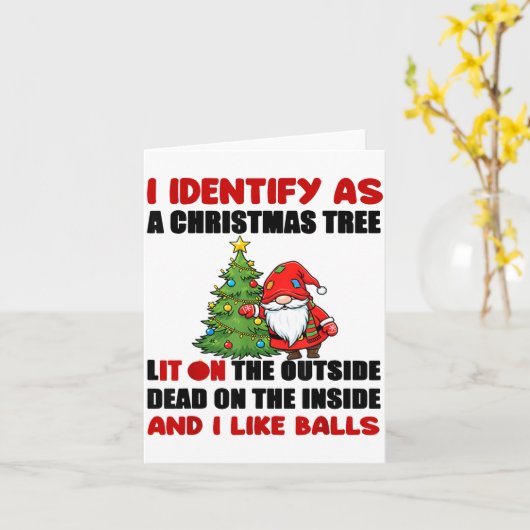 I Identify As A Christmas Tree Lit On The Outside  カード (黄色い花)