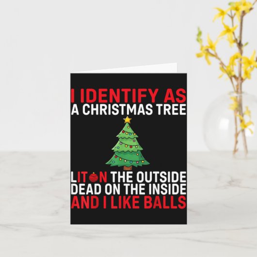 I Identify As A Christmas Tree Lit On The Outside カード (黄色い花)