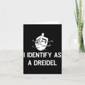 I Identify As A Dreidel Funny Hanukkah Gelt Menora カード (正面)