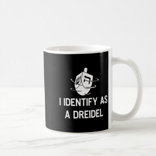 I Identify As A Dreidel Funny Hanukkah Gelt Menora コーヒーマグカップ (右)