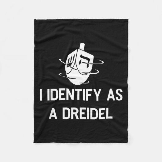 I Identify As A Dreidel Funny Hanukkah Gelt Menora フリースブランケット (正面)