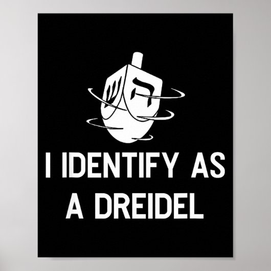 I Identify As A Dreidel Funny Hanukkah Gelt Menora ポスター (正面)