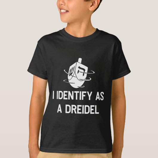 I Identify As A Dreidel Funny Hanukkah Gelt Menora Tシャツ (正面)