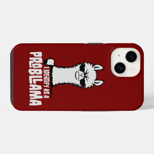 I Identify As A Probllama Cool Llama Problem Quote iPhoneケース (裏面横)