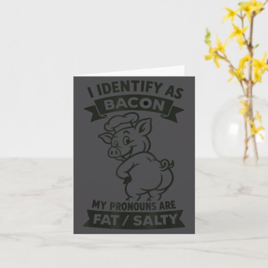 I Identify As Bacon G, Funny Bbq Lover, Foodie Dad カード (黄色い花)