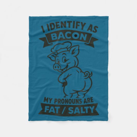 I Identify As Bacon G, Funny Bbq Lover, Foodie Dad フリースブランケット (正面)