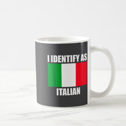I Identify As Italian Funny Italy Flag  コーヒーマグカップ (右)