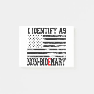 I Identify As Non-Bidenary -アンチ-バイデン氏おもしろい ポストイット