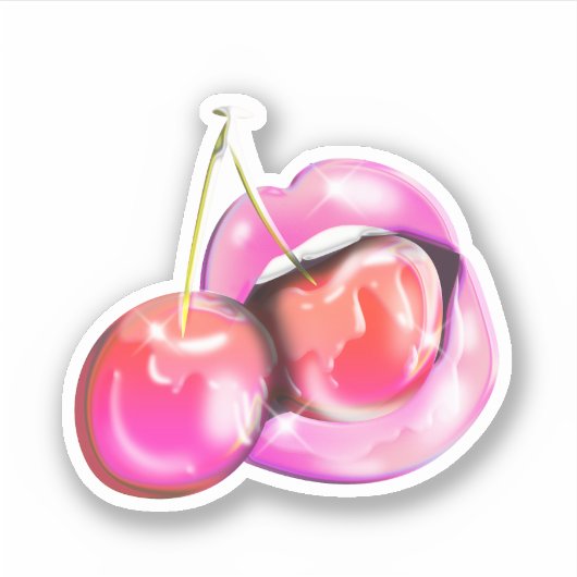 I Iike Youさくらんぼ シール (正面)