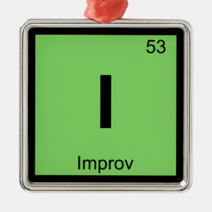 I - Improvの劇場化学周期表の記号 メタルオーナメント