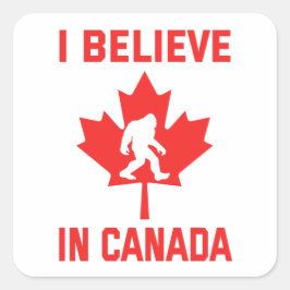 I In 信じ Canada - おもしろい Bigfoot スクエアシール