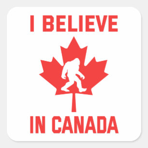 I In 信じ Canada - おもしろい Bigfoot スクエアシール