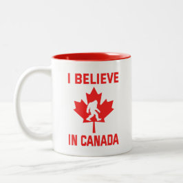 I In 信じ Canada - おもしろい Bigfoot ツートーンマグカップ