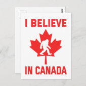 I In 信じ Canada - おもしろい Bigfoot ポストカード (正面/裏面)