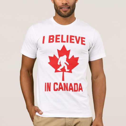 I In 信じ Canada - おもしろい Bigfoot Tシャツ (正面)