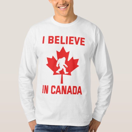 I In 信じ Canada - おもしろい Bigfoot Tシャツ (正面)