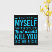 I Inject Myself With Stuff Fun Diabetes Awareness カード (黄色い花)