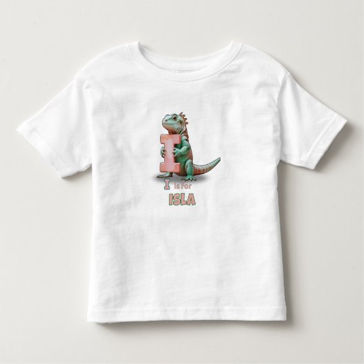I is for Isla – Personalized Toddler T-shirt  トドラーTシャツ (正面)