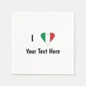 I (Italian Flag Heart Love) Your Text スタンダードカクテルナプキン (正面)
