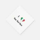 I (Italian Flag Heart Love) Your Text スタンダードカクテルナプキン (角)