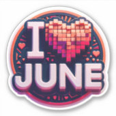 I ❤️ June - 鮮やか and Expressive シール (正面)