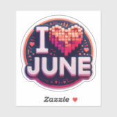 I ❤️ June - 鮮やか and Expressive シール (シート)